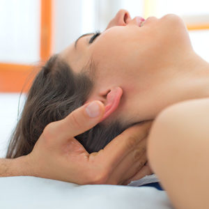 CranioSacral Therapy uses gentle pressure on the head, neck, and back for relief of the pain caused by compression